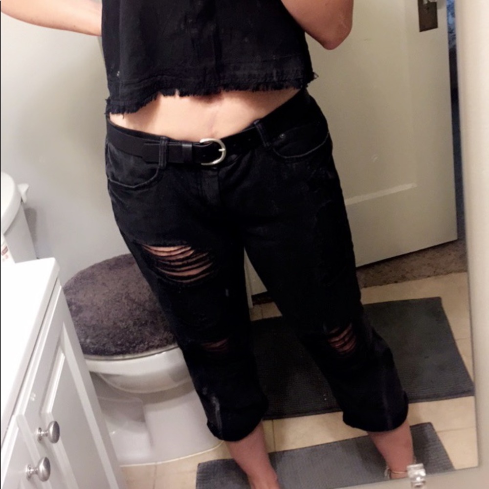 Boyfriend Ripped black jeans